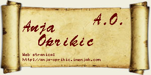 Anja Oprikić vizit kartica